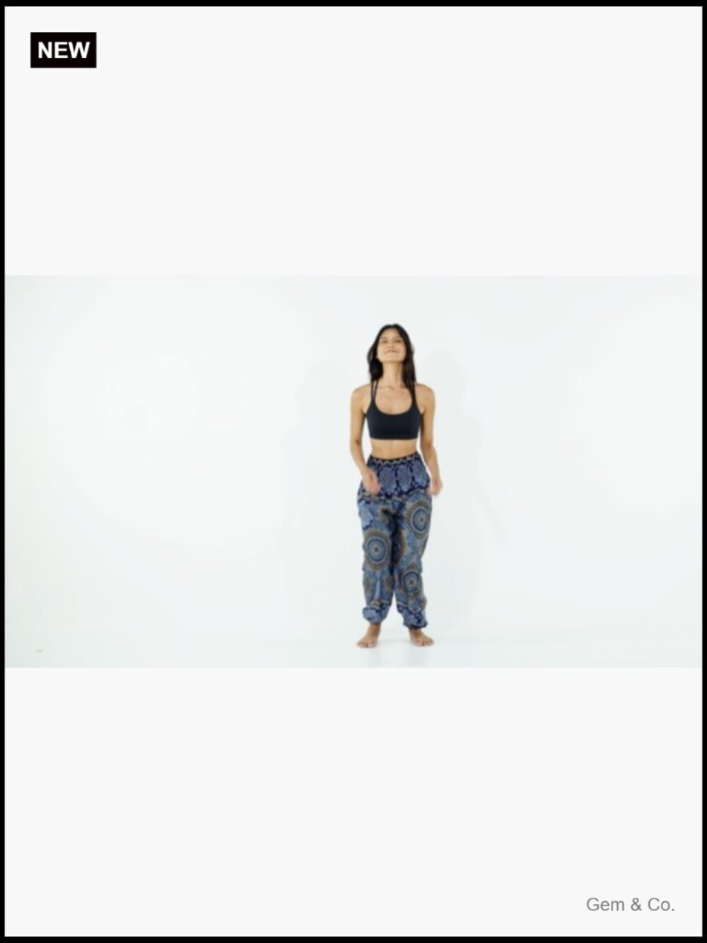 Boho Harem Pants - Flowy Yoga Pants with Side Pocket - Loose Fit - Picture 7 of 7